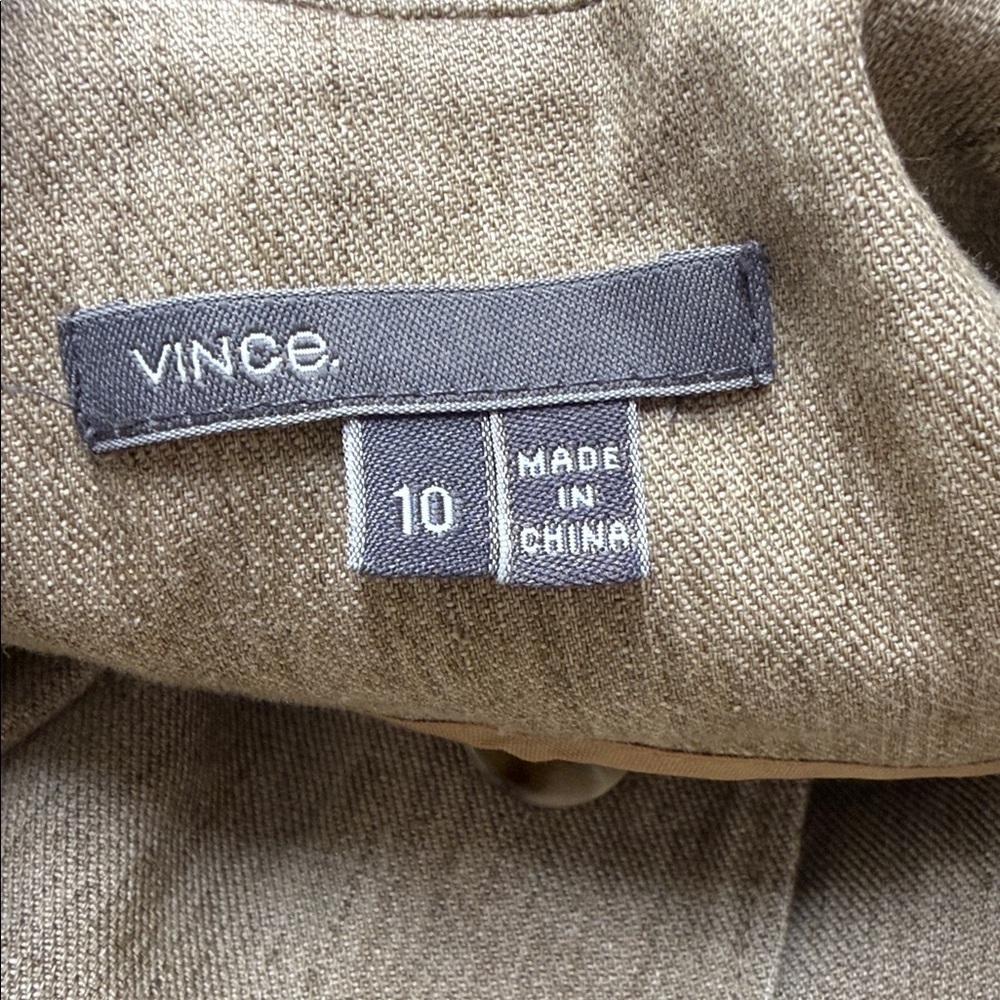 Vince Tan Linen Cotton Blend Blazer Size 10 - Picture 9 of 11